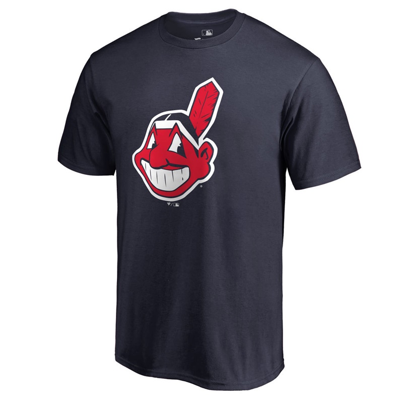 Men's Cleveland Indians Navy Primary Team Logo T-Shirt