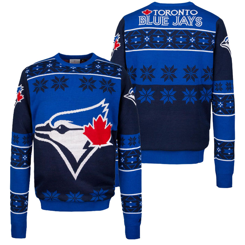 Men's Toronto Blue Jays Royal Ugly Pullover Long Sleeve Sweater