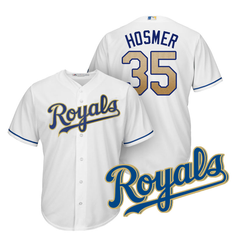 Men's Kansas City Royals Eric Hosmer #35 2017 Home White Cool Base Jersey