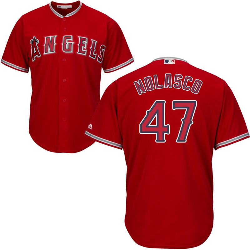 Men's Los Angeles Angels Ricky Nolasco #47 Alternate Red Cool Base Jersey