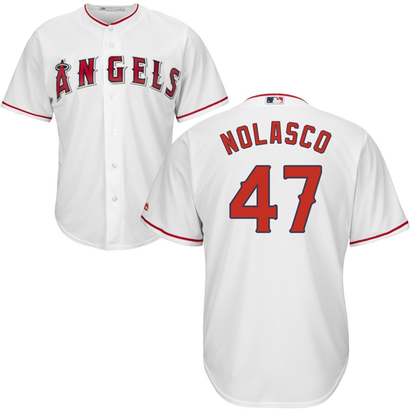 Men's Los Angeles Angels Ricky Nolasco #47 Home White Cool Base Jersey