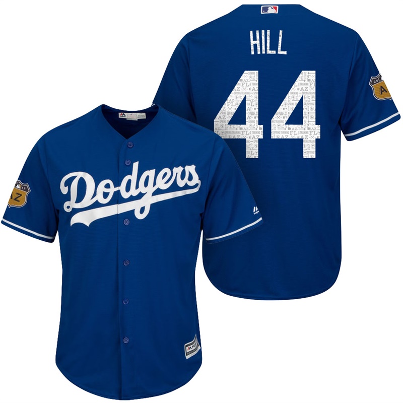 Men's Los Angeles Dodgers #44 Rich Hill 2017 Spring Training Cactus League Patch Royal Cool Base Jersey