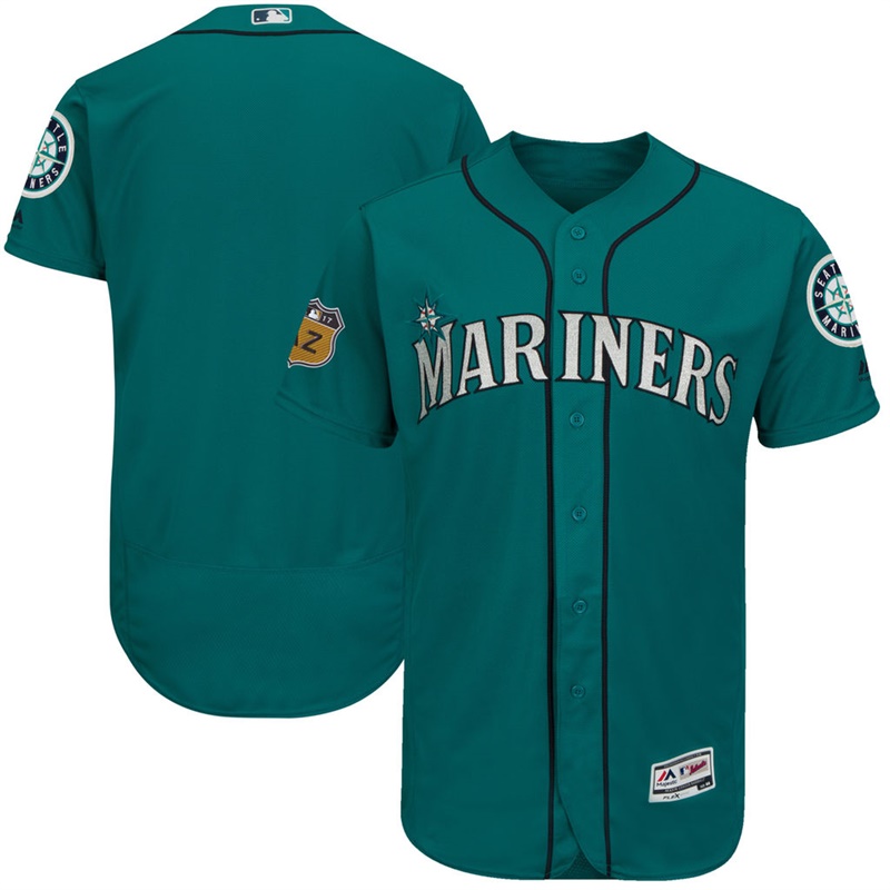 Men's Seattle Mariners Aqua 2017 Spring Training Flex Base Authentic Team Jersey