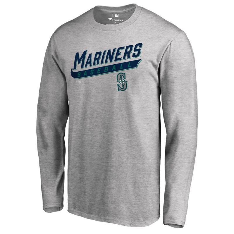 Men's Seattle Mariners Heathered Gray Baseline Long Sleeve Legend T-Shirt