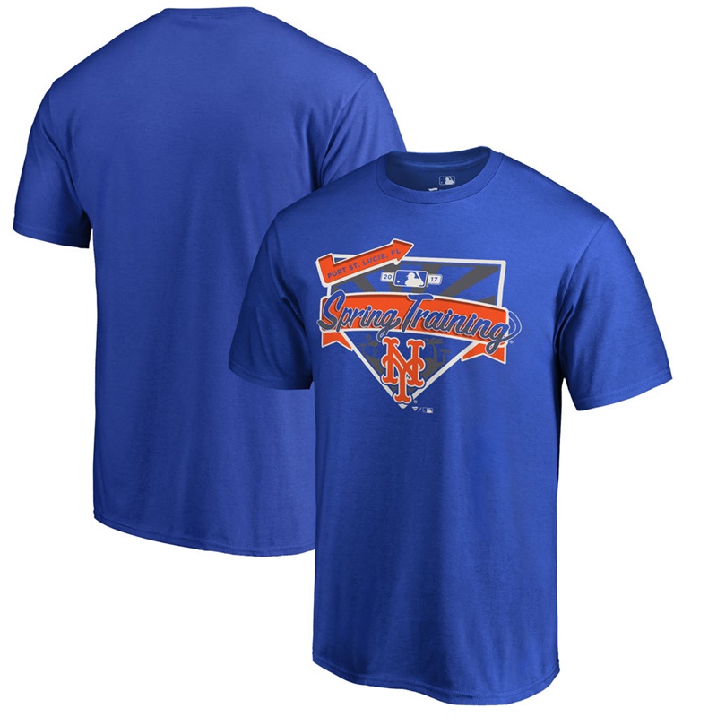 Men's New York Mets Blue 2017 MLB Spring Training Team Logo T-Shirt