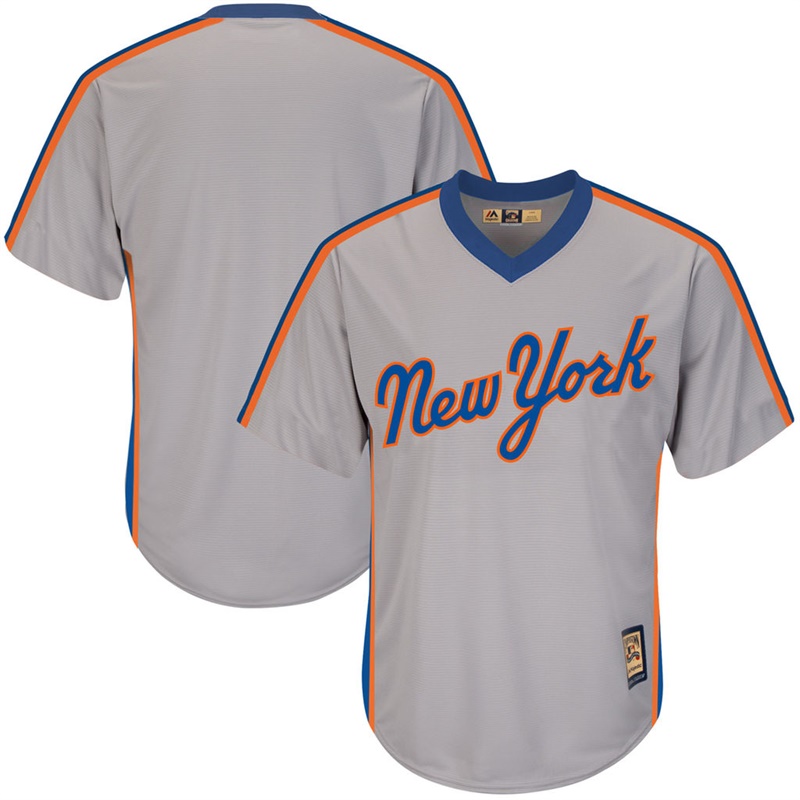 Men's New York Mets Gray Cooperstown Cool Base Authentic Team Jersey