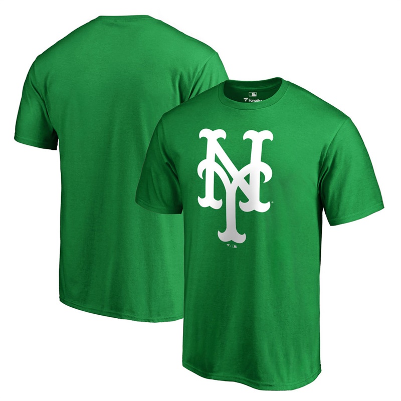 Men's New York Mets Kelly Green St. Patrick's Day White Logo T-Shirt