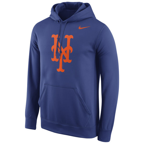 Men's New York Mets Royal Stitches Fastball Fleece Pullover Hoodie