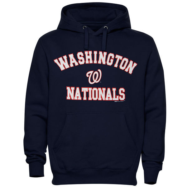 Men's Washington Nationals Navy Stitches Fastball Fleece Pullover Hoodie