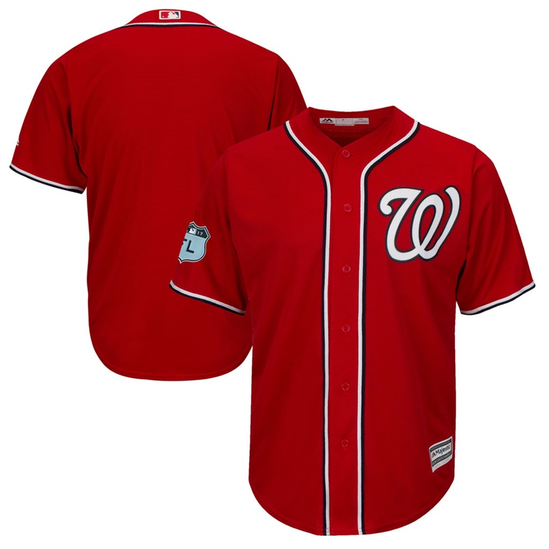 Men's Washington Nationals Scarlet 2017 Spring Training Cool Base Authentic Team Jersey