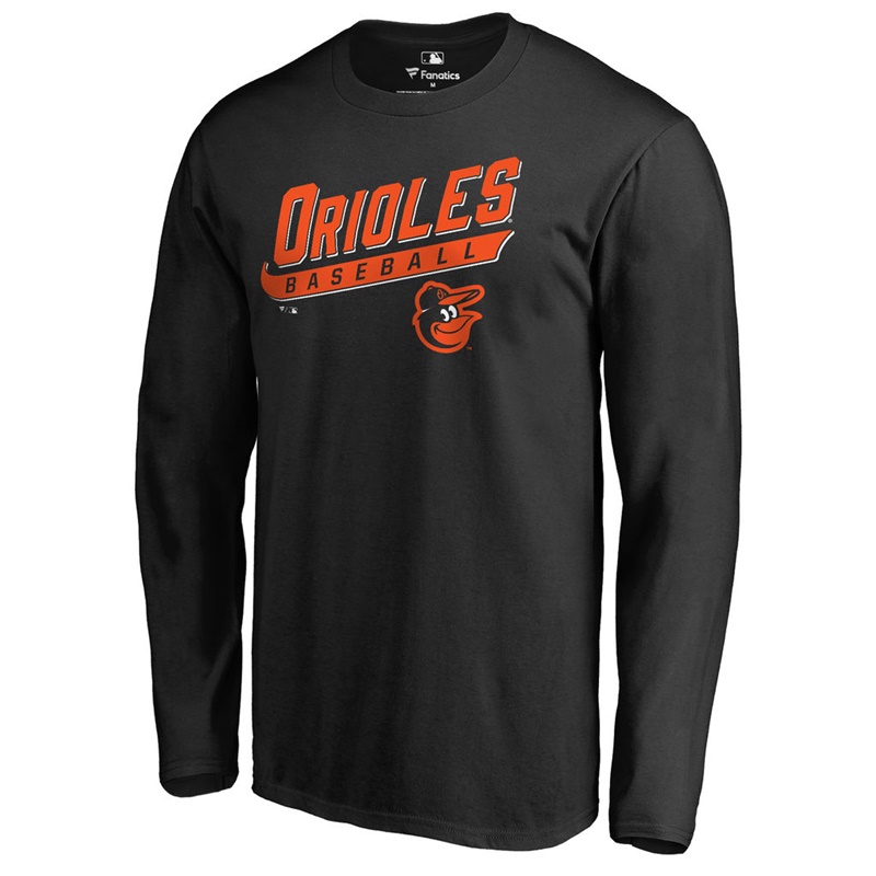 Men's Baltimore Orioles Black Baseline Long Sleeve Legend T-Shirt