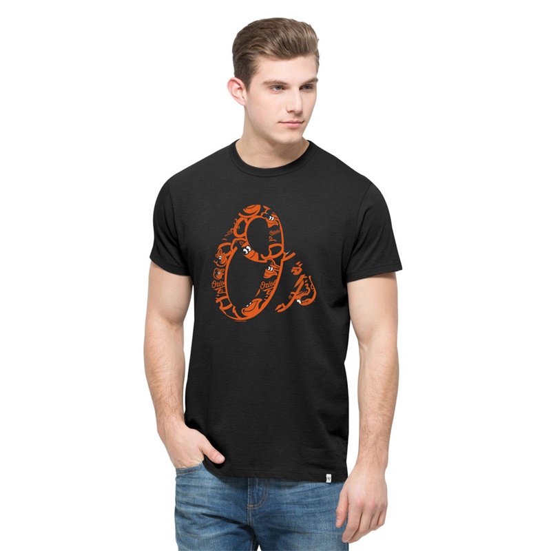 Men's Baltimore Orioles Black Crosstown Aloha Flanker Short Sleeve T-Shirt