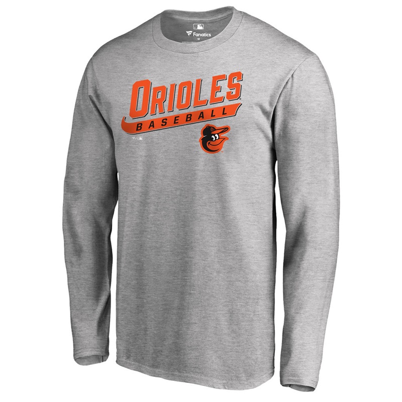 Men's Baltimore Orioles Heathered Gray Baseline Long Sleeve Legend T-Shirt