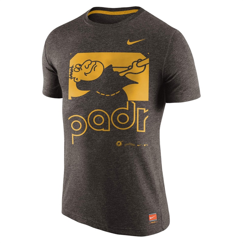 Men's San Diego Padres Heathered Brown Cooperstown Collection Logo Tri-Blend T-Shirt