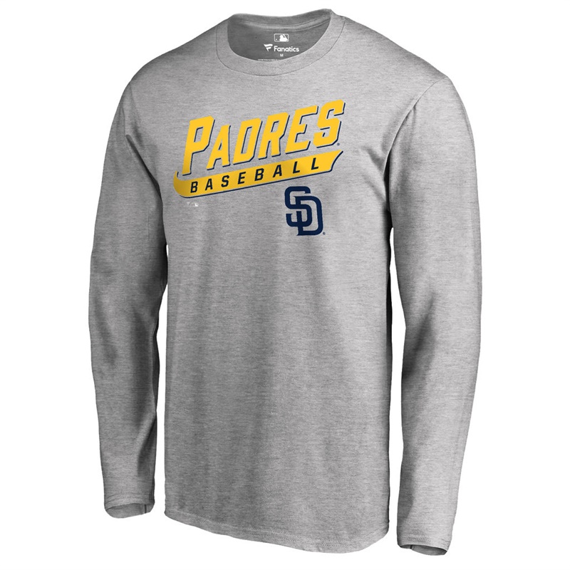 Men's San Diego Padres Heathered Gray Baseline Long Sleeve Legend T-Shirt