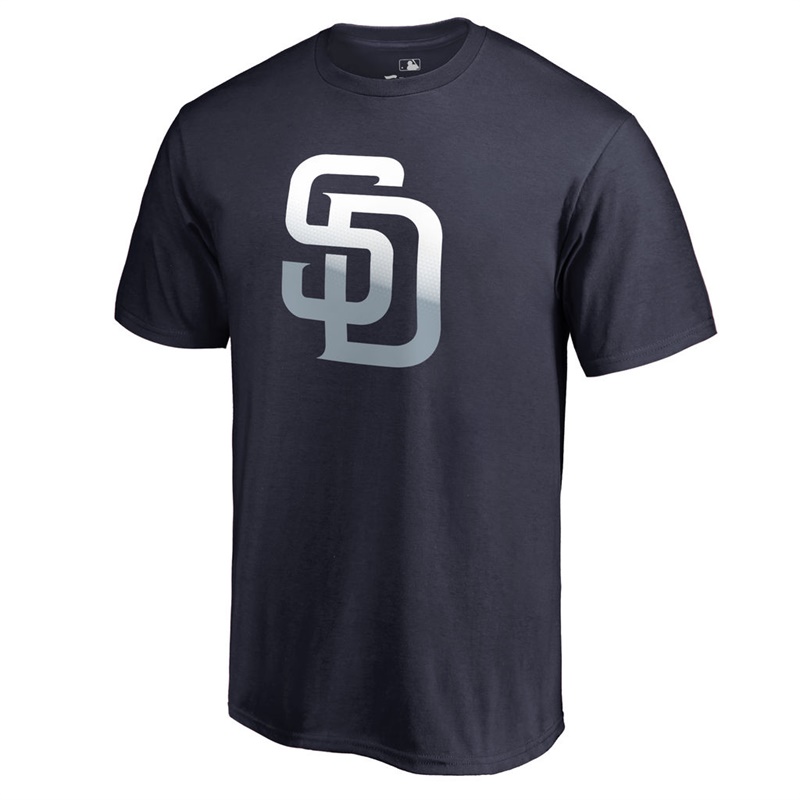 Men's San Diego Padres Navy Gradient Logo Short Sleeve T-Shirt