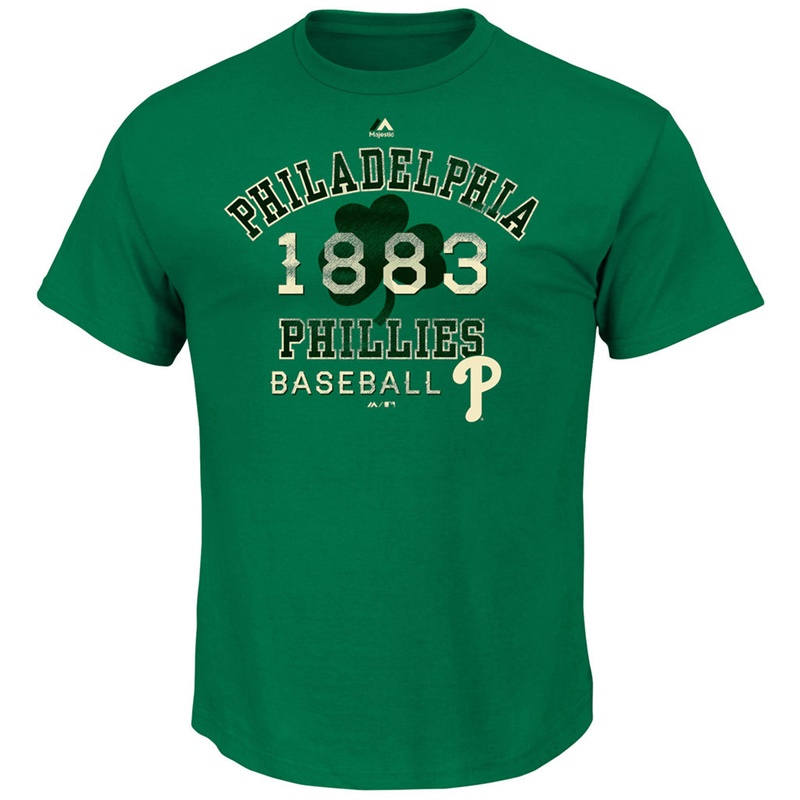 Men's Philadelphia Phillies Kelly Green Dugout Vintage Celtic T-Shirt