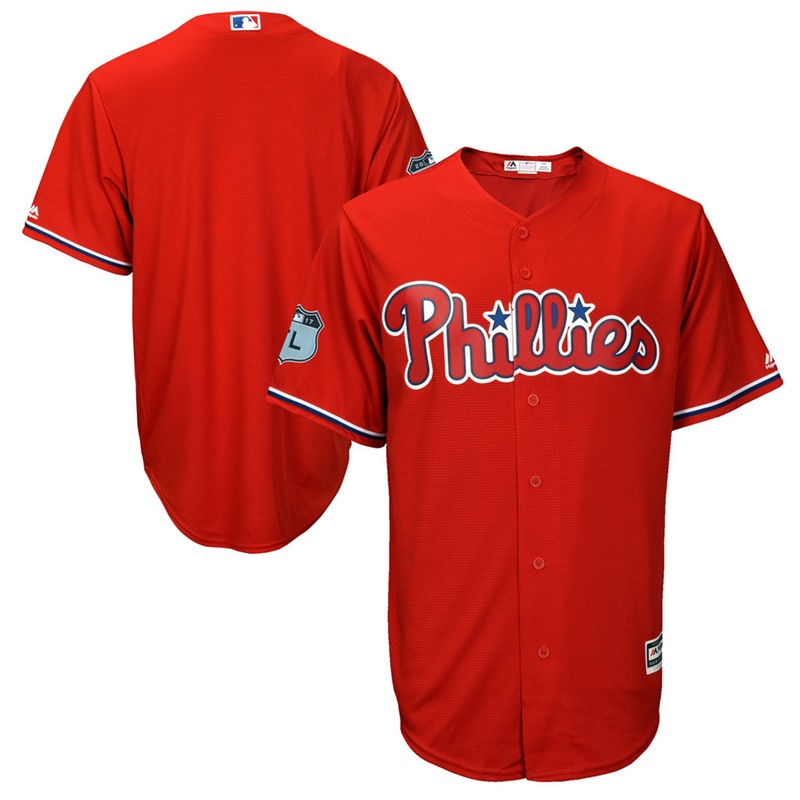 Men's Philadelphia Phillies Scarlet 2017 Spring Training Cool Base Authentic Team Jersey