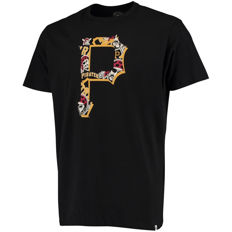 Men's Pittsburgh Pirates Black Crosstown Aloha Flanker Short Sleeve T-Shirt