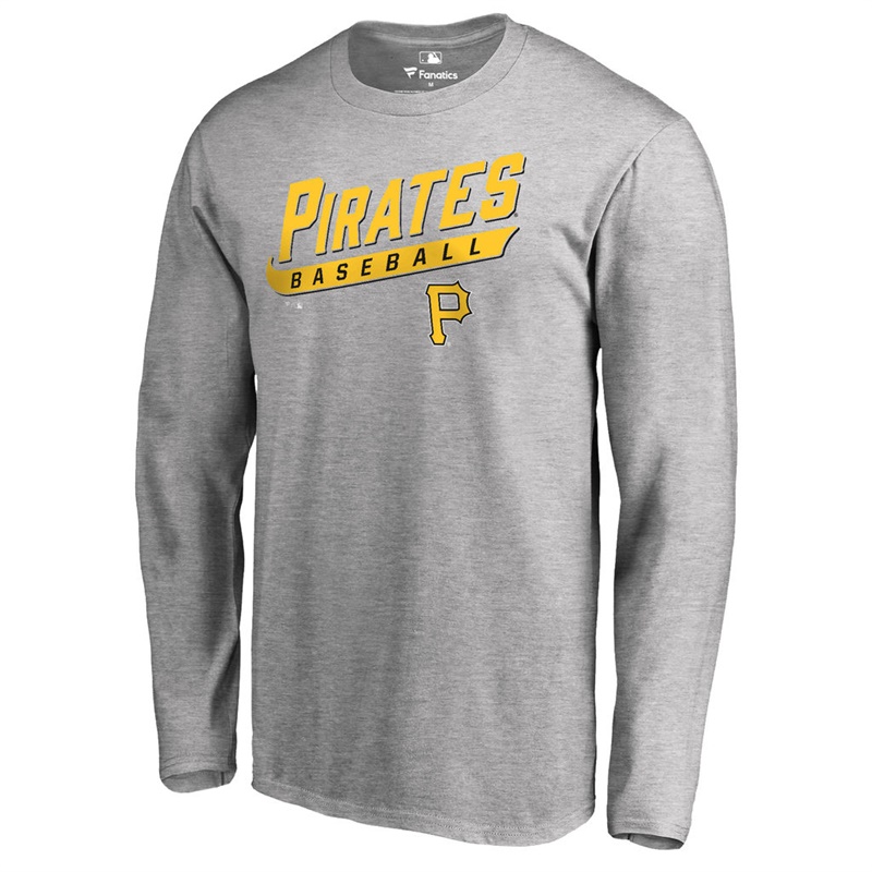 Men's Pittsburgh Pirates Heathered Gray Baseline Long Sleeve Legend T-Shirt