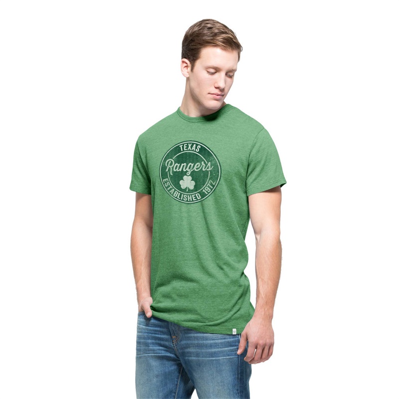 Men's Texas Rangers Green St. Patrick's Day State Tri-Blend T-Shirt