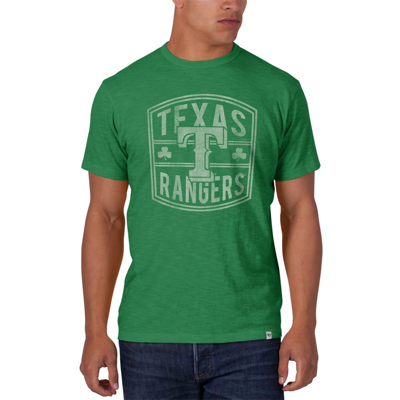 Men's Texas Rangers Kelly Green St. Patrick's Day Scrum T-Shirt