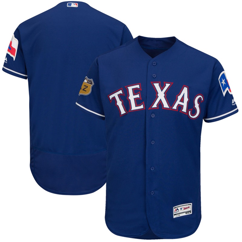 Men's Texas Rangers Royal 2017 Spring Training Flex Base Authentic Team Jersey