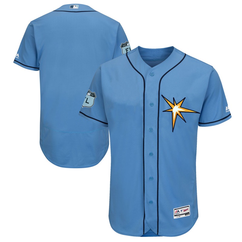 Men's Tampa Bay Rays Light Blue 2017 Spring Training Flex Base Authentic Team Jersey