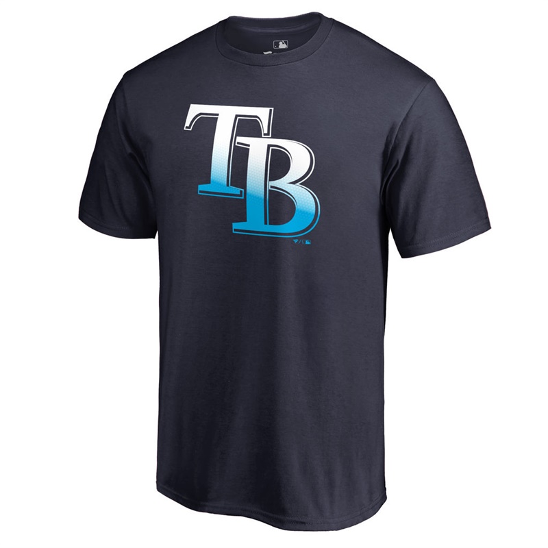 Men's Tampa Bay Rays Navy Gradient Logo Short Sleeve T-Shirt