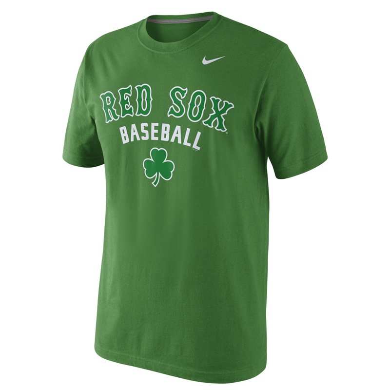 Men's Boston Red Sox Green Home Practice Team Logo T-Shirt