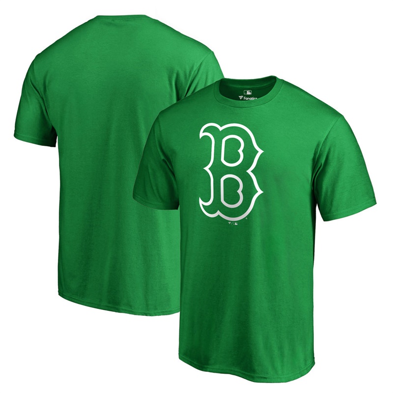 Men's Boston Red Sox Kelly Green St. Patrick's Day White Logo T-Shirt