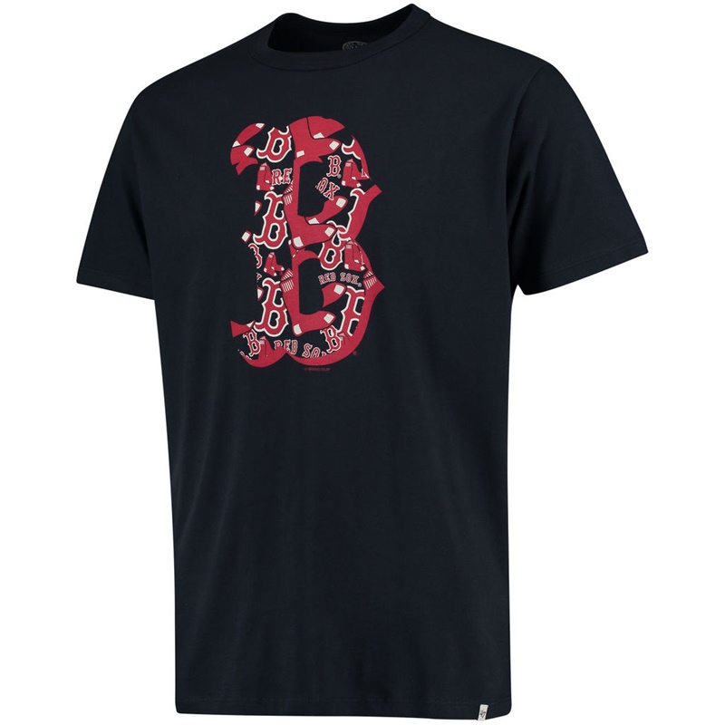 Men's Boston Red Sox Navy Crosstown Aloha Flanker Short Sleeve T-Shirt