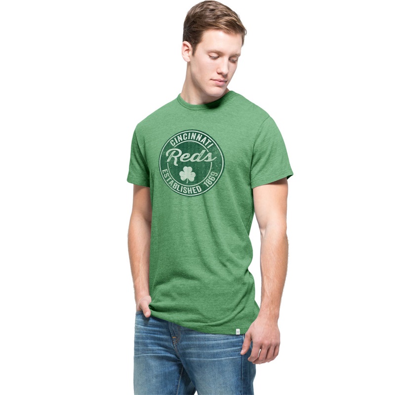 Men's Cincinnati Reds Green St. Patrick's Day State Tri-Blend T-Shirt