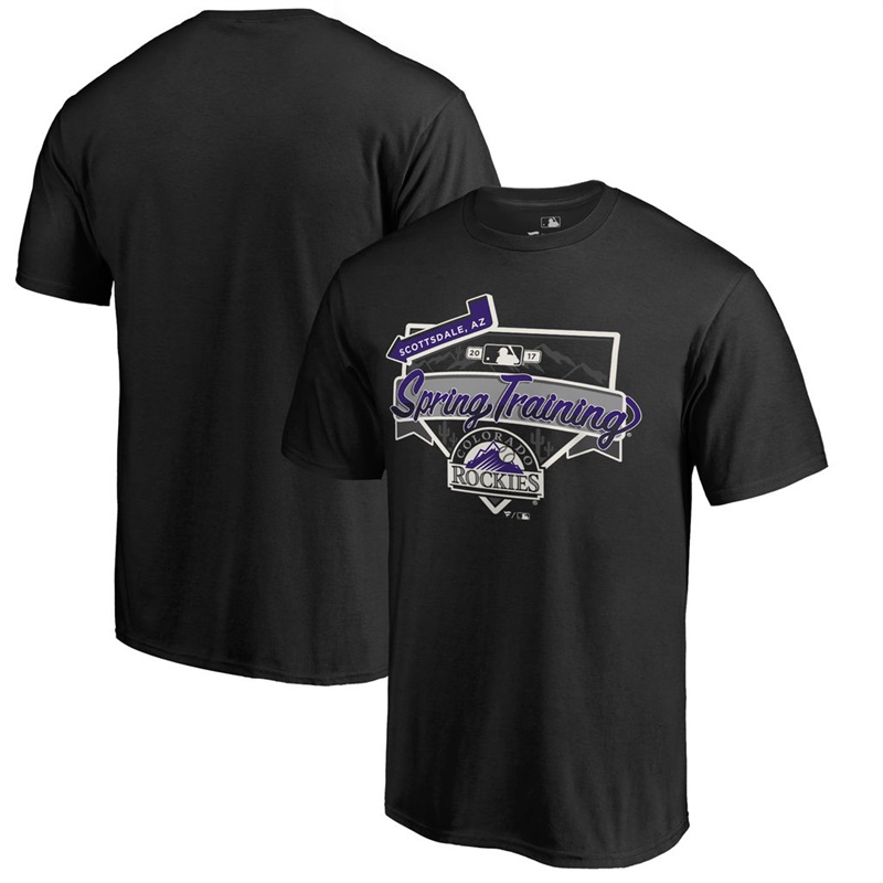 Men's Colorado Rockies Black 2017 MLB Spring Training Team Logo T-Shirt