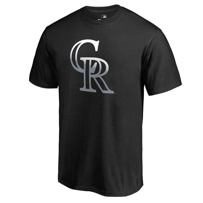 Men's Colorado Rockies Black Gradient Logo Short Sleeve T-Shirt