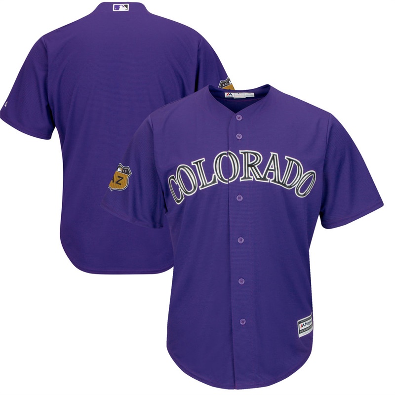 Men's Colorado Rockies Purple 2017 Spring Training Cool Base Authentic Team Jersey