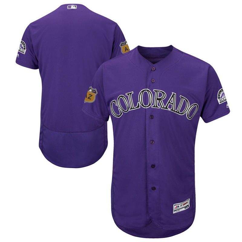 Men's Colorado Rockies Purple 2017 Spring Training Flex Base Authentic Team Jersey