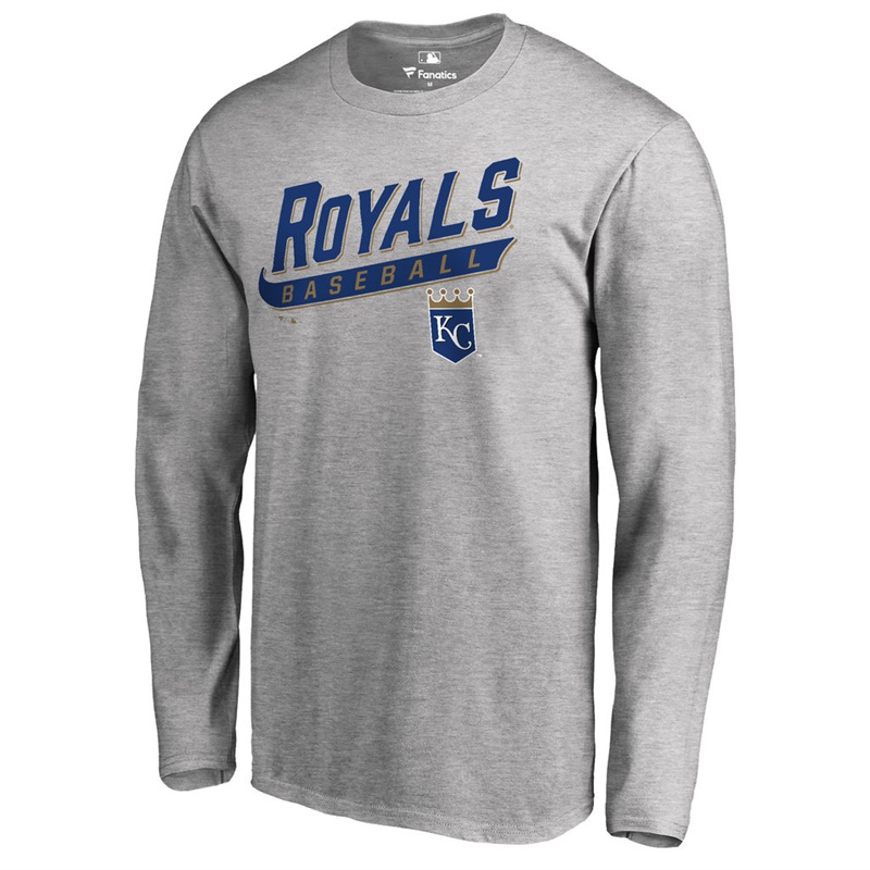 Men's Kansas City Royals Heathered Gray Baseline Long Sleeve Legend T-Shirt