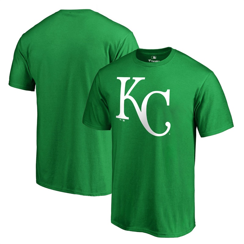 Men's Kansas City Royals Kelly Green St. Patrick's Day White Logo T-Shirt