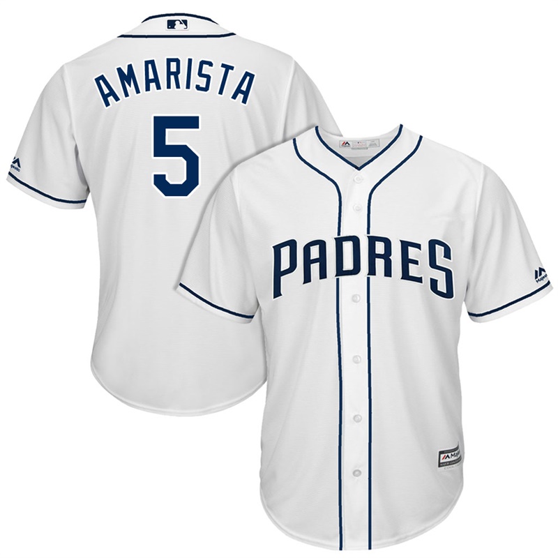 Men's San Diego Padres Alexi Amarista #5 2017 Home White Cool Base Jersey