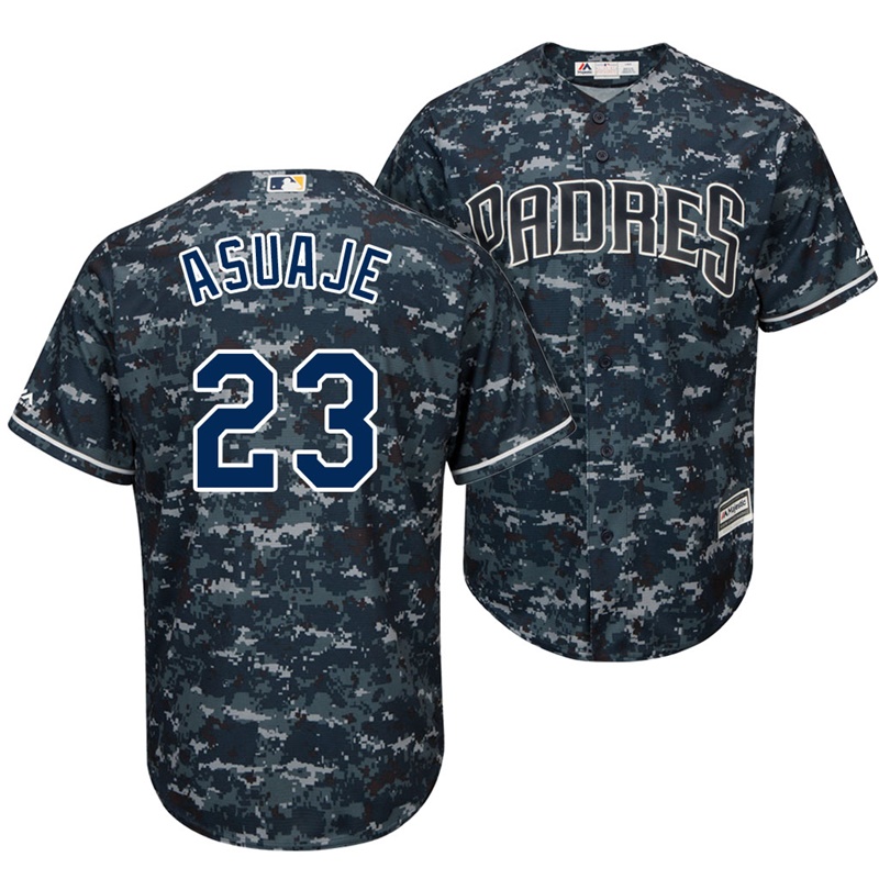 Men's San Diego Padres Carlos Asuaje #23 2017 Navy Camo Cool Base Jersey