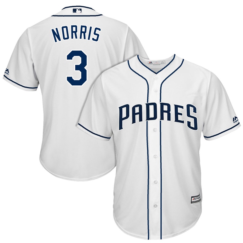 Men's San Diego Padres Derek Norris #3 2017 Home White Cool Base Jersey