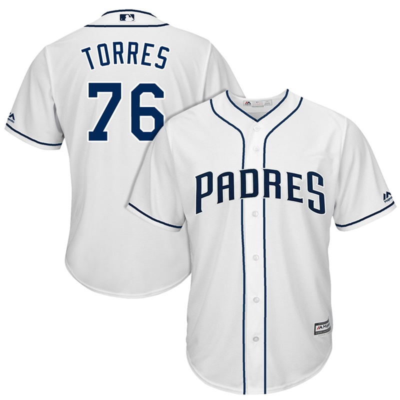 Men's San Diego Padres Jose Torres #76 2017 Home White Cool Base Jersey