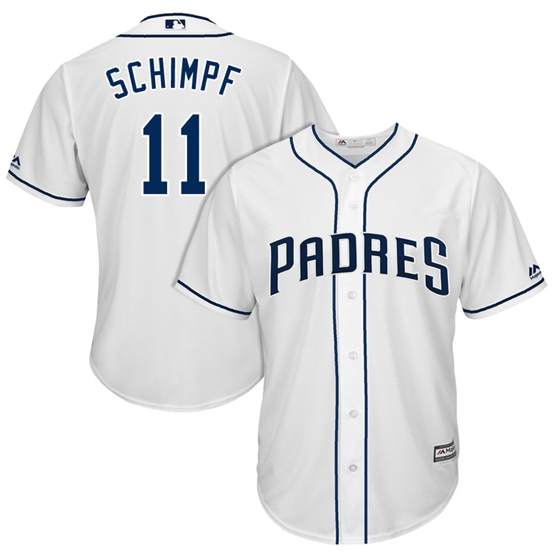 Men's San Diego Padres Ryan Schimpf #11 2017 Home White Cool Base Jersey