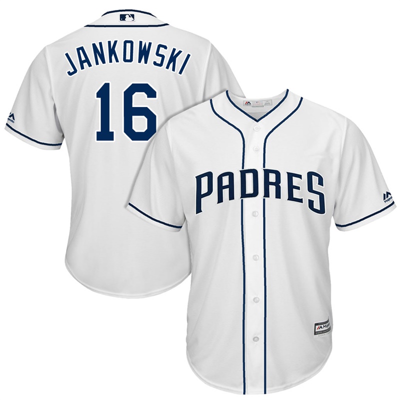 Men's San Diego Padres Travis Jankowski #16 2017 Home White Cool Base Jersey