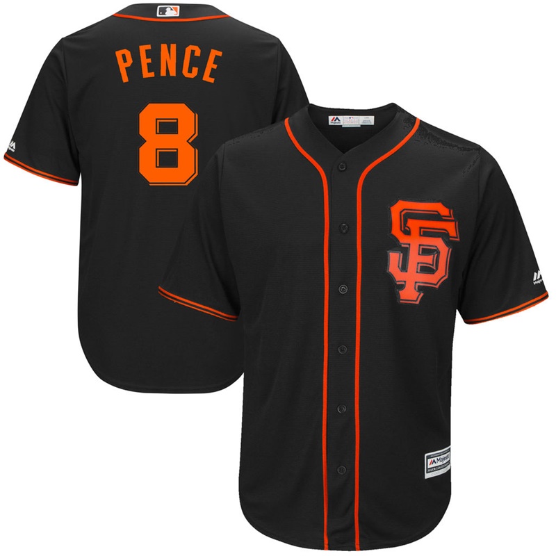 Men's San Francisco Giants Hunter Pence #8 2017 Alternate Black Cool Base Jersey