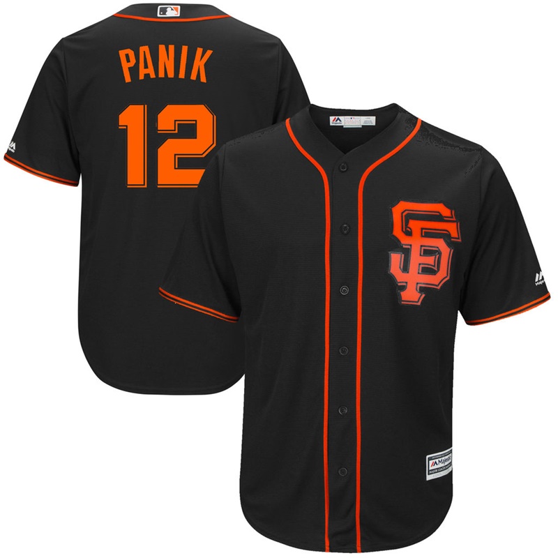 Men's San Francisco Giants Joe Panik #12 2017 Alternate Black Cool Base Jersey