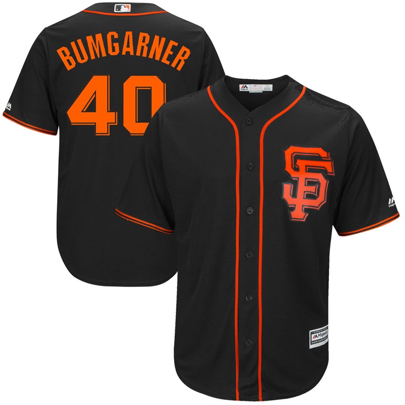 Men's San Francisco Giants Madison Bumgarner #40 2017 Alternate Black Cool Base Jersey