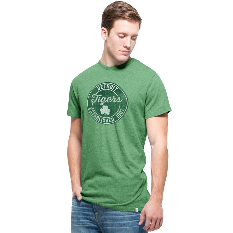 Men's Detroit Tigers Green St. Patrick's Day State Tri-Blend T-Shirt