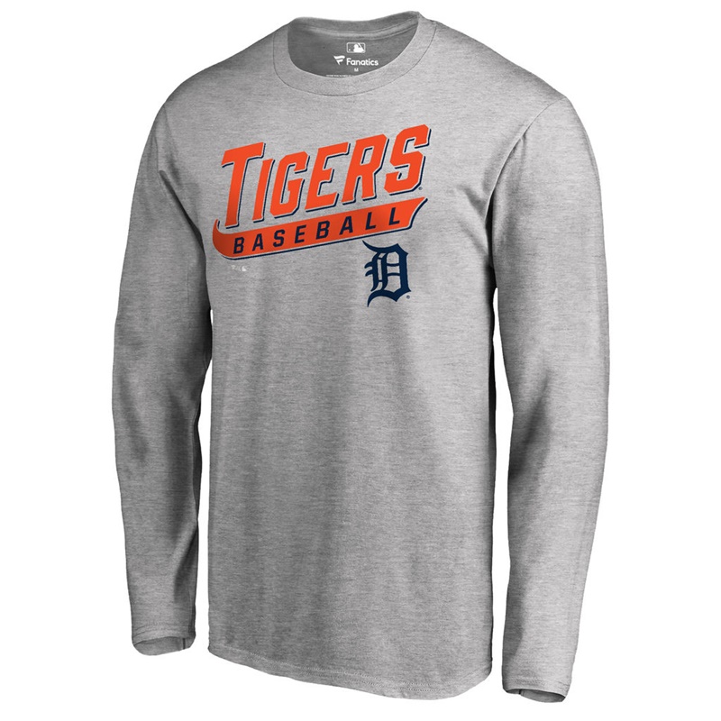 Men's Detroit Tigers Heathered Gray Baseline Long Sleeve Legend T-Shirt